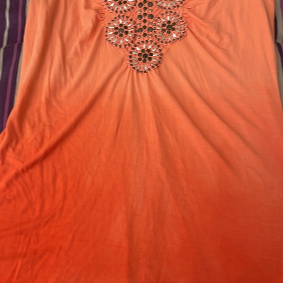 Women’s Style & co. Size small tie dye embellished tank top. Orange. - Picture 5 of 7